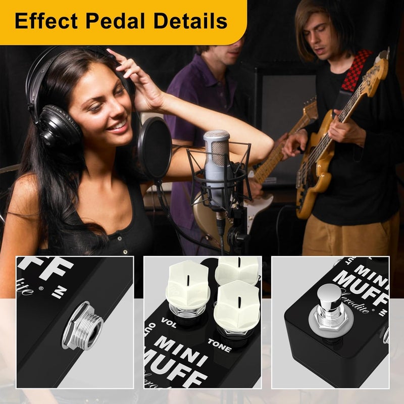 Lerodite Fuzz Mini Muff Guitar Effect Pedal Electric Guitar Distortion True Bypass Full Metal Shell - Image 4